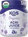 KOS Organic Acai Juice Powder - USDA Certified Organic, Plant Based Superfood Antioxidants, Superberry from Brazil, Great for Smoothies and Bowls, 0g Sugar, Vegan, Gluten-free, Non-GMO - 120 Servings