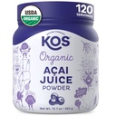 KOS Organic Acai Juice Powder - USDA Certified Organic, Plant Based Superfood Antioxidants, Superberry from Brazil, Great for Smoothies and Bowls, 0g Sugar, Vegan, Gluten-free, Non-GMO - 120 Servings