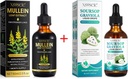 Mullein Drops for Lungs Cleans and Soursop Bitters Liquid, Mullein Leaf Extract Βάμμα με χλωροφύλλη, Soursop Πολυβιταμίνες, Φυσικό συμπλήρωμα βοτάνων για άνδρες και γυναίκες