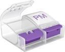 EZY DOSE Καθημερινή Push Pumpton Pill περίπτωση, Medicine Planner, Βιταμίνη Organizer Box, 2 φορές την ημέρα, AM/PM Μεγάλα Διαμερίσματα, Αρθρίτιδα Φιλικό, Καθαρές Λίδες, Χρώμα May Vary, BPA Δωρεάν