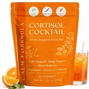 Cortisol Cocktail – Cortisol Support Supplement for Women, with Ashwagandha, Magnesium & L-Theanine Blend, Daily Stress Support, Relaxation Formula & Sleep Support, 30 Servings