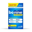 Bonine 48 ct. Non Drowsy Motion Sickness Relief, Sea Sickness, Car Sickness, Nausea, & Vomiting - Meclizine HCI 25mg, Travel-Sized - Raspberry Chewable Tablets