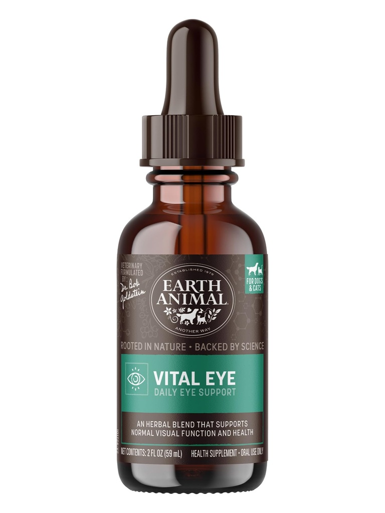 Earth Animal Apothecary Liquid Supplement - Vital Eye Herbal Remedies for Dogs & Cats - 2 fl oz