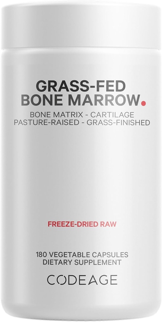 Codage Grass-Fed Marrow Supplement – Παγωμένο, μη λιπαρό βοδινό matrix & Cartilage – 1500mg ανά υπηρεσία, 180 κάψουλες