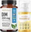 SMNutrition Progesto-Life Cream with 200mg DIM Supplement | Dermatologist-Tested Progesto-Life Cream for Women (96 Servings) with Diindolylmethane Capsules (120 Servings)