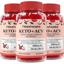 Μηλίτης μηλίτη, Max Strength 2000mg ACV Gummy με προβιοτικά, B12 και Keto Υποστήριξη, για την πέψη, Μεταβολισμός, Detox, Gut & ανοσοποιητική υγεία, Gelatin-free, μη GMO, 180 keto acv gummies