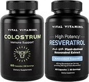 Vital Vitamins Colostrum Capsules with Vitamin C, Zinc + Resveratrol Capsules