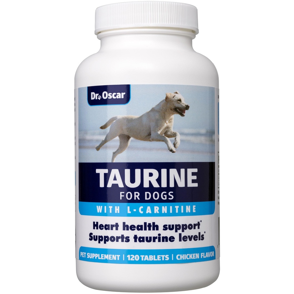 Taurine Supplement for Dogs Meets RDA of 500 mg per 25lbs Weight Unlike Most Alternatives, 120ct, Helps Maintain Dog Heart Health, Normal Function of The Cardiac Muscle & Normal Blood Flow