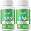 Sublingual NMN 500mg + Trans-Resveratrol 400mg, 3-in-1 Advanced Formula 99% Pure NMN Resveratrol Supplement for Boost* NAD, Cell, Immune, Energy & Muscle, Anti-Aging, 240 Lozenges, 240-Day Supply