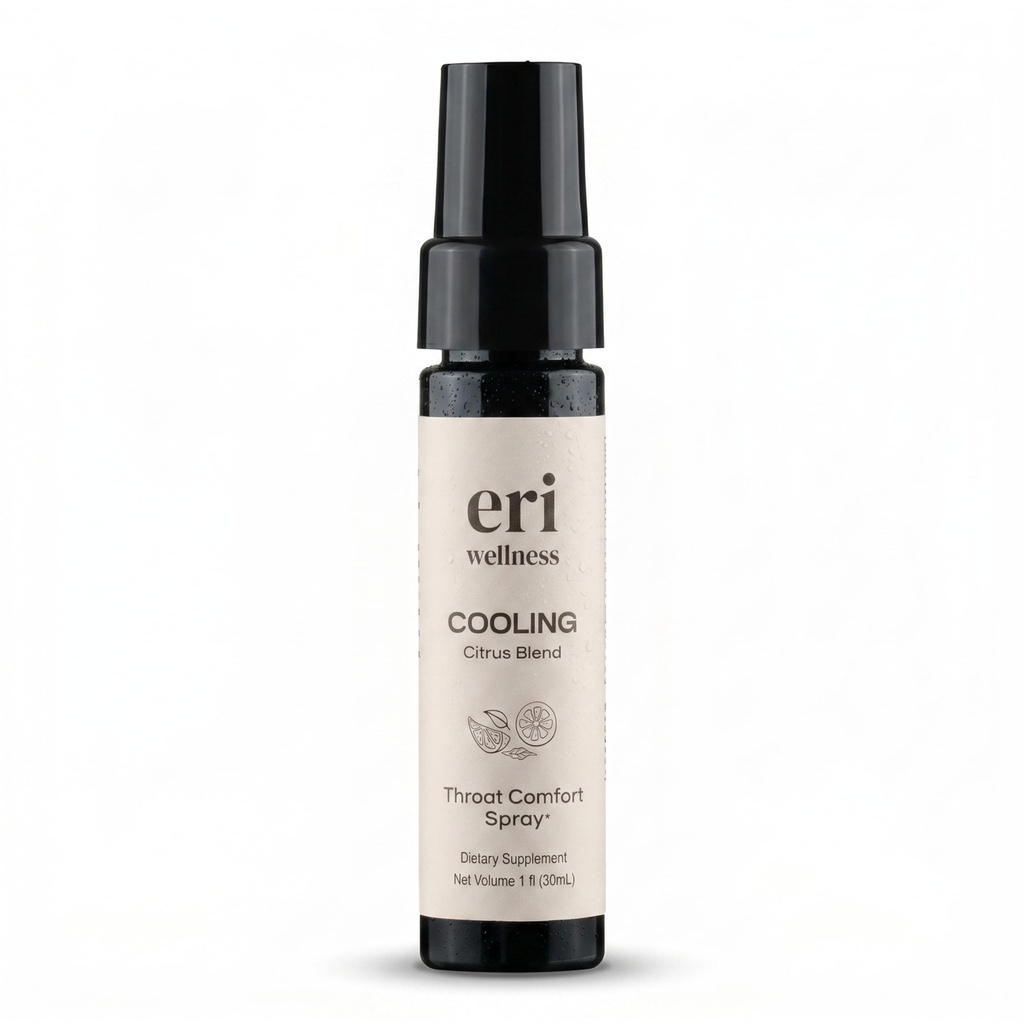 ERI Natural Throat Spray - Vocal Comfort & Moisturizing Dry Mouth Relief for Singers, Teachers, Speakers - Alcohol-Free, Sugar-Free Herbal Mist (Pack of 1, Citrus Blend)