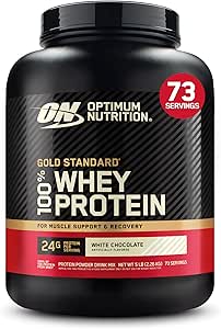 Βέλτιστη διατροφή Gold Standard 100% πρωτεΐνη Whey σκόνη, λευκή σοκολάτα, 5 λίρες (συσκευασία Μαΐου Vary)