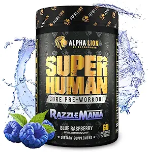 ALPHA LION Core Pre Workout with Creatine for Performance, Beta Alanine for Muscle, L-Citrulline for Pump & Tri-Source Caffeine for Sustained Energy (60 Servings, Razzle Mania)