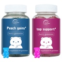 Top & Peach Support Gummies: Combo Pack for Workout Aid - Fitness Supplement for Women with Essential Vitamins - Berry Flavor