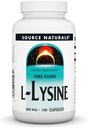 Source Naturals L-Lysine Free Form -Amino Acid Supplement Supports Energy Formation & Collagen - 100 Κάψουλες