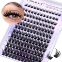 Pawotence Lash Clusters Wispy Kira Cluster Eyelash Extensions 10-18mm Individual Lashes DIY Cluster Lashes Extension Soft Comfortable Eyelash Clusters with Thin Band