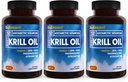 BioEmblem 3 Pack Antarctic Krill Oil 1000mg Softgels, Omega-3s Oil with High Levels of EPA + DHA, Astaxanthin, and Phospholipids, Supports Brain Health, 180-Count Non-GMO, Gluten Free, 90 Days Supply