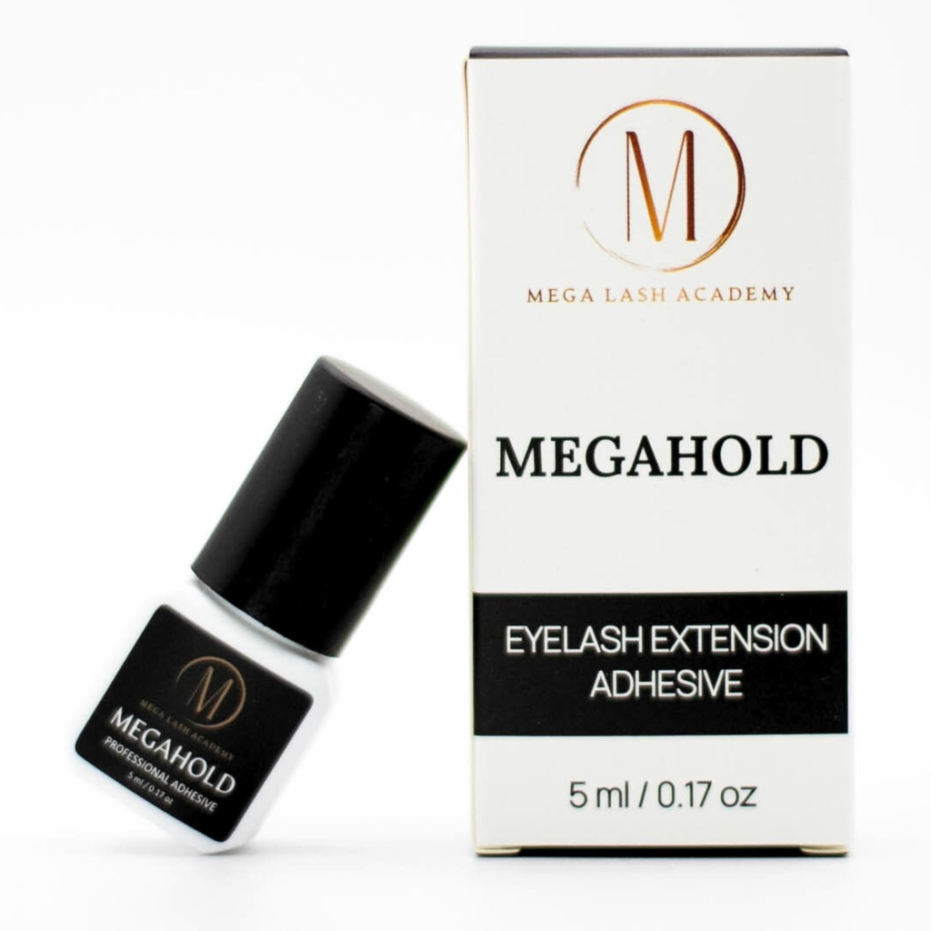 Megahold Mega Lash Academy Lash Glue | Eyelash Adhesive for Professionals 1 Second Dry Time | Eyelash Extension Supplies - Megahold (1 sec)