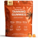 Savanna Skin Tanning Gummies for Women with Astaxanthin, Beta Carotene & Vitamins – Sun-Kissed Glow, Skin Hydration & Radiance, Vegan & Sugar-Free Natural Bronzing Support – 90 Count
