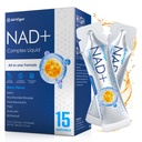 NAD+ Liquid Supplement for Daily Energy, Focus & Vitality Support, Liposomal NAD Plus Liquid Sticks with Nicotinamide Riboside, Resveratrol, Quercetin & PQQ, Berry, 15 Servings