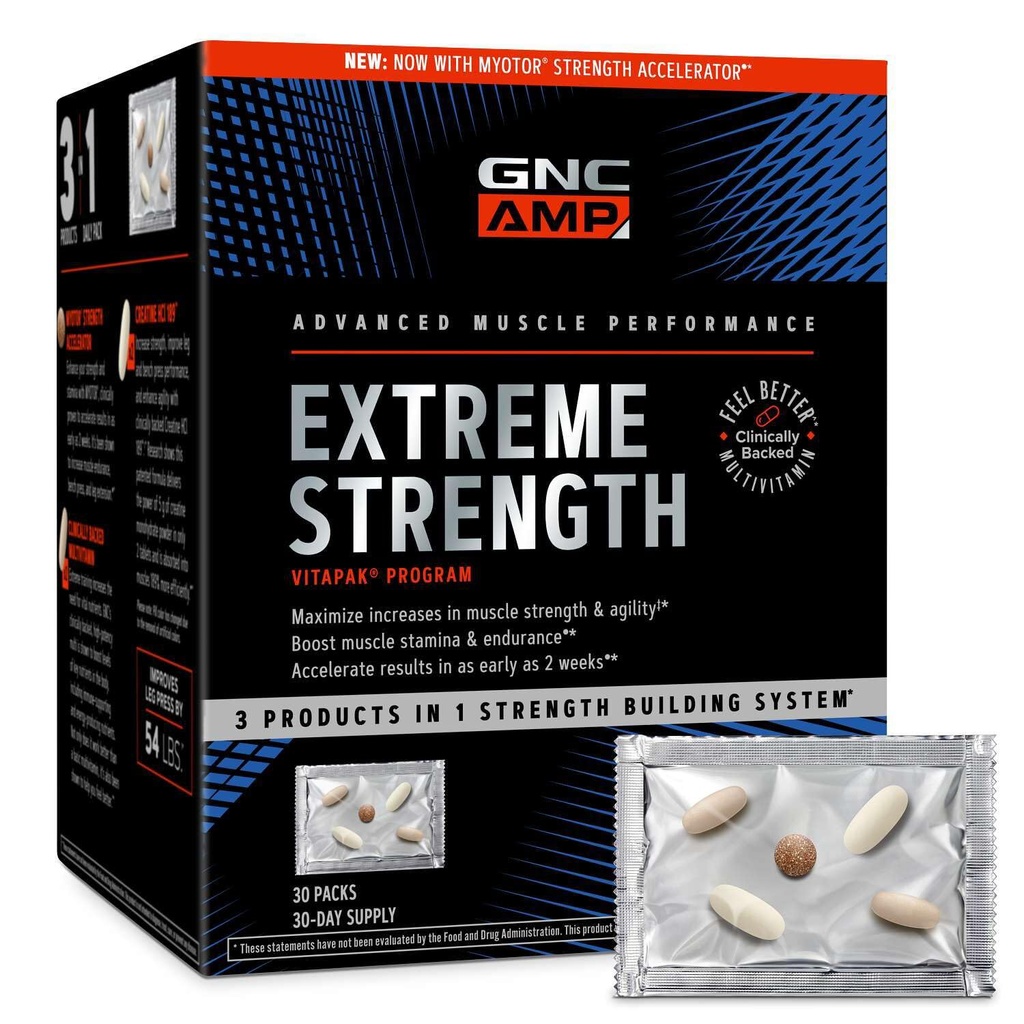 GNC Amp Strength Vitapak, 30 Packs