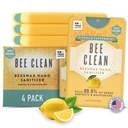 4-Pack Citrus Peppermint Hand Sanitizer Spray - Travel Size Mist with Organic Ethyl Alcohol, Beeswax - Moisturizing with Essential Oils, Non-Toxic, Made in USA
