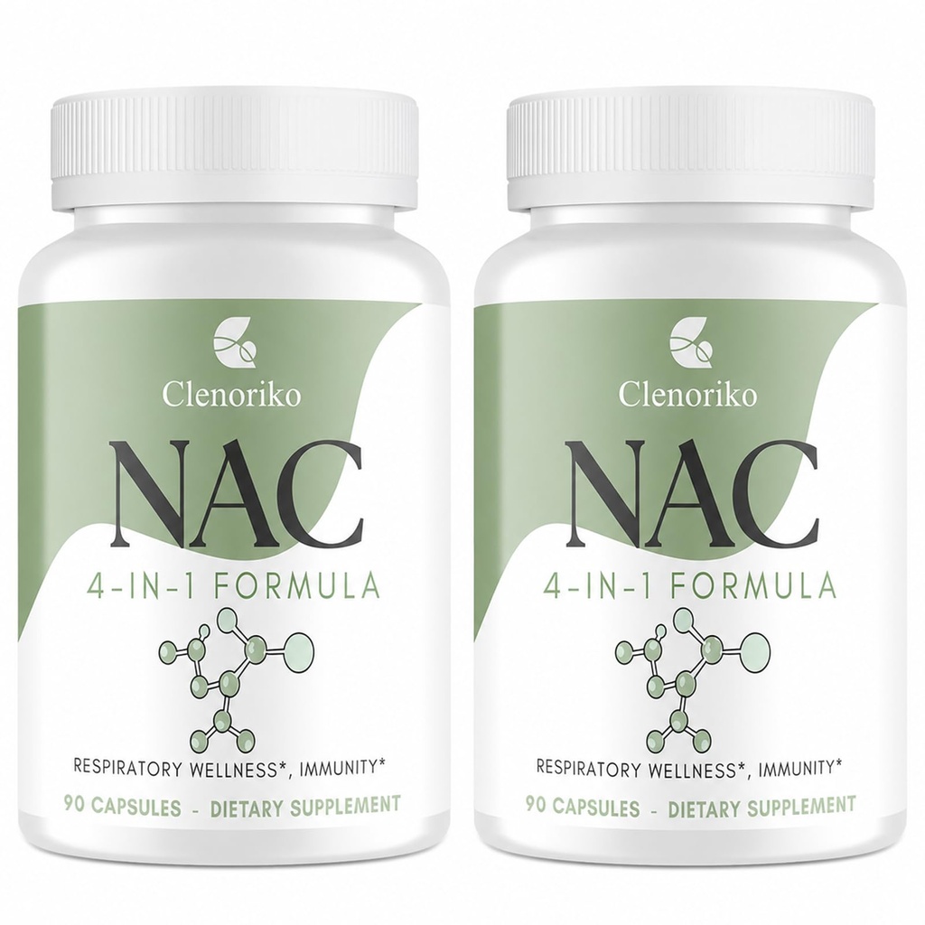 NAC Supplement 1200mg with Bromelain, Glycine & Selenium, 4-in-1 NAC Supplement N-Acetyl Cysteine for Respiratory & Airway Wellness, Glutathione Precursor, Antioxidant & Immunity*, 180 Caps