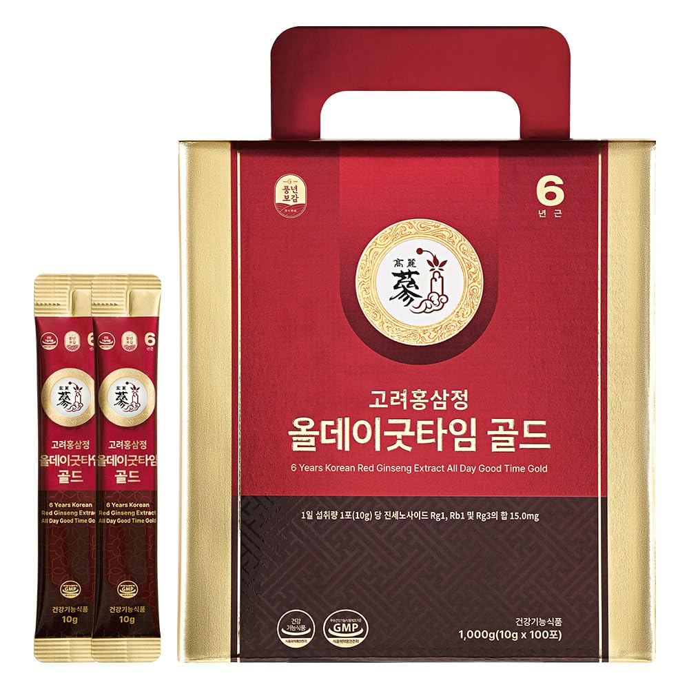 6 Year Korean Red Ginseng Shot Gold - 15mg Ginsenosides - HACCP Made in Korea 100 Packets