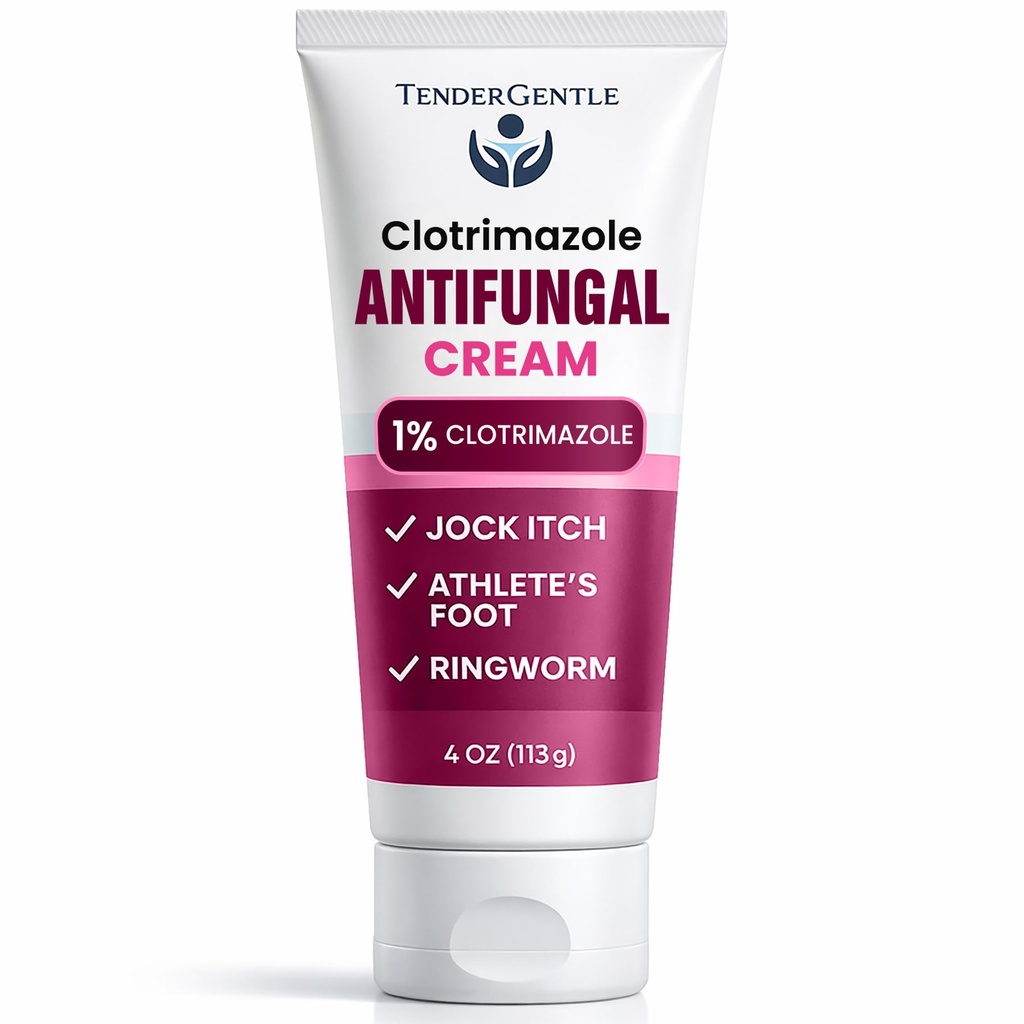 Clotrimazole Antifungal Cream for Skin - 1 Pack with 4 oz. of Clotrimazole Cream for Jock Itch, Athletes Foot Treatment, and More
