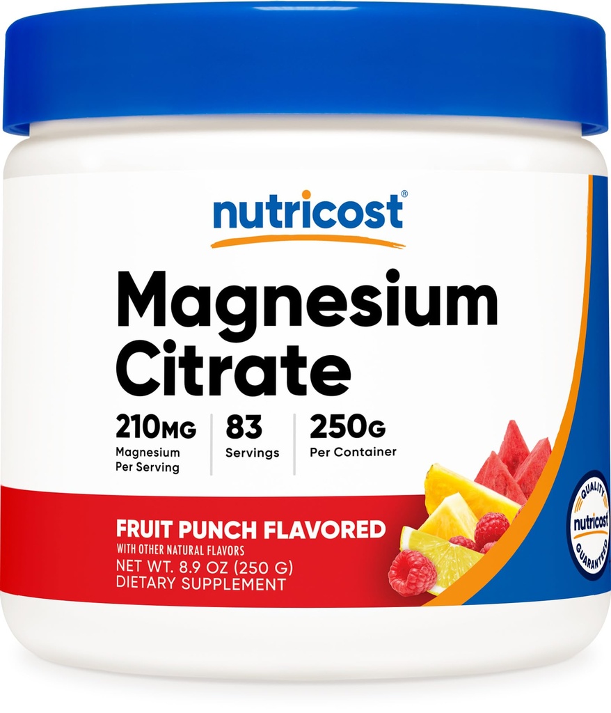 Nutricost Μαγνήσιο Κιτρικό σκόνη (Fruit Punch, 250 γραμμάρια)