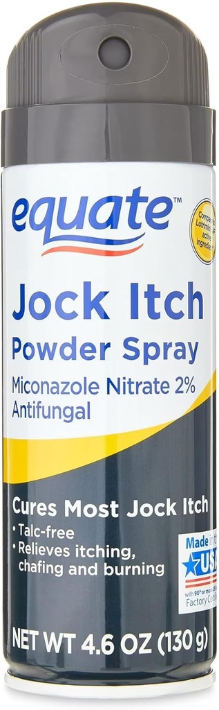 Equate'e Jock Itch Relief Powder Spray, 4.6 oz (Pack of 2)