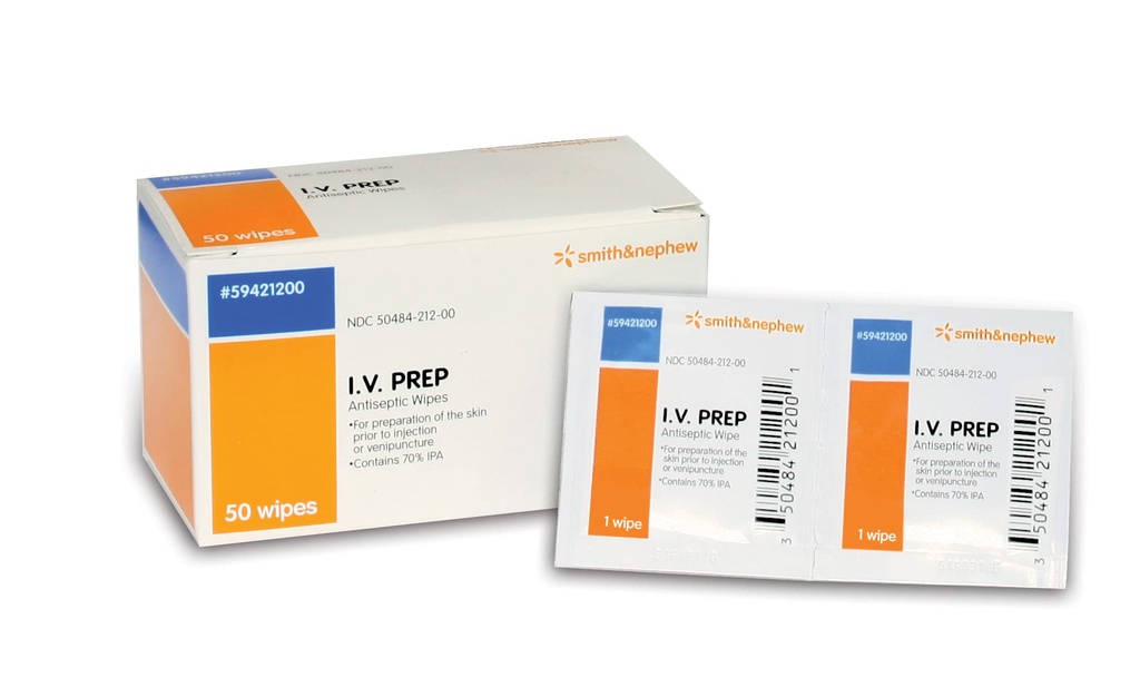 Smith+Nephew I.V. PREP Antiseptic Wipes 50 Count