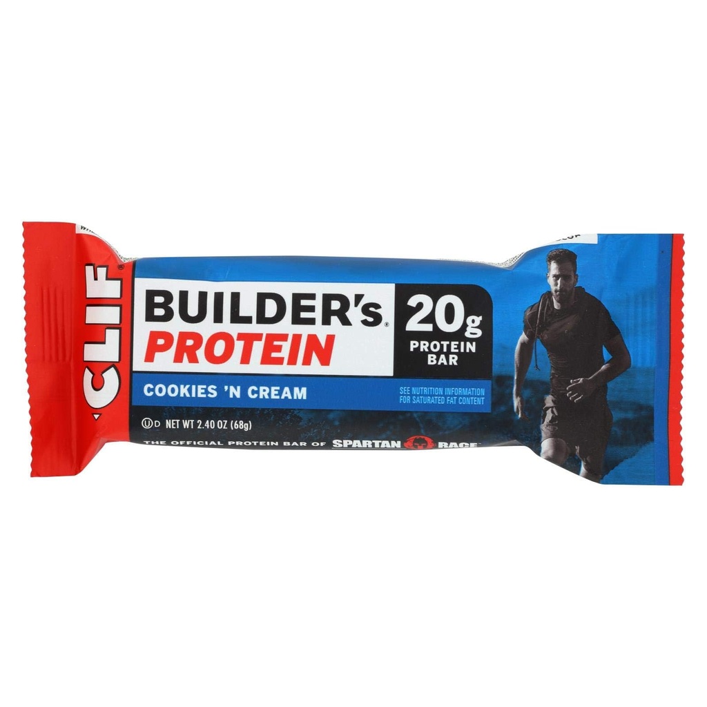 Cliff Bar Builder Bar, Cookies N Crm, 2.40-Ounce (Pack of 12)