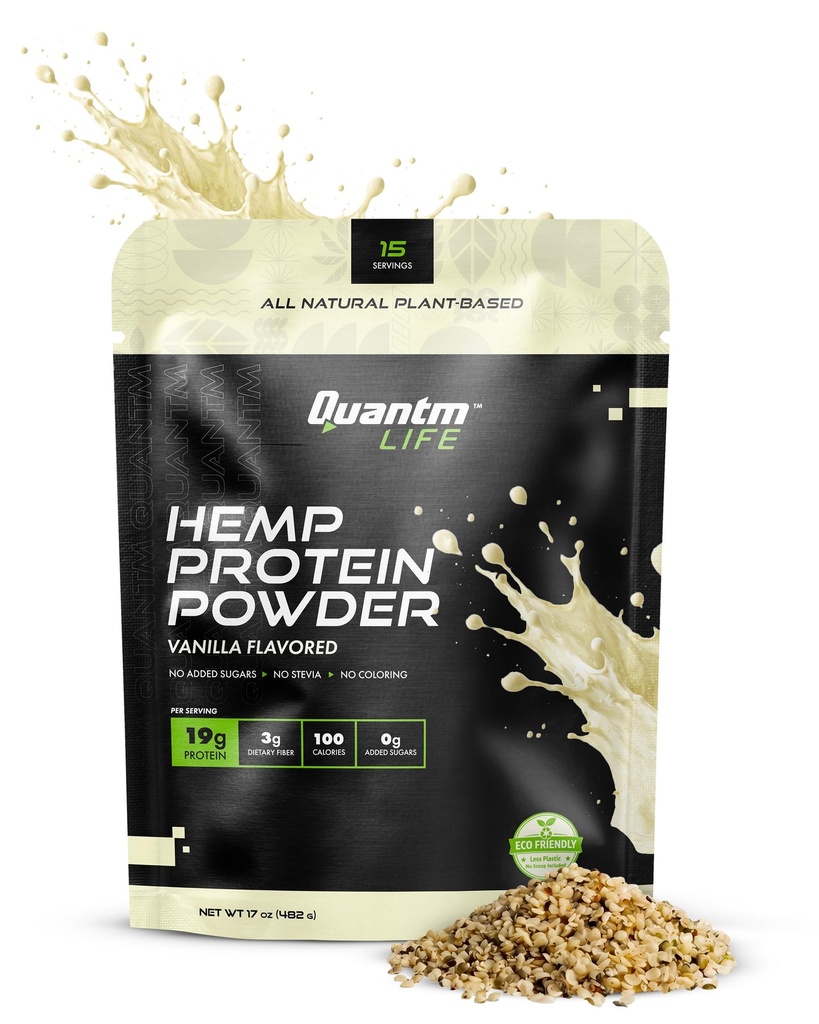 Vanilla Hemp Protein Powder, Plant-Based & Vegan with 19g Protein Per Serving, Dairy-Free, Hemp Seed Protein with 0g Added Sugar, Monk Fruit Sweetened, Gluten-Free