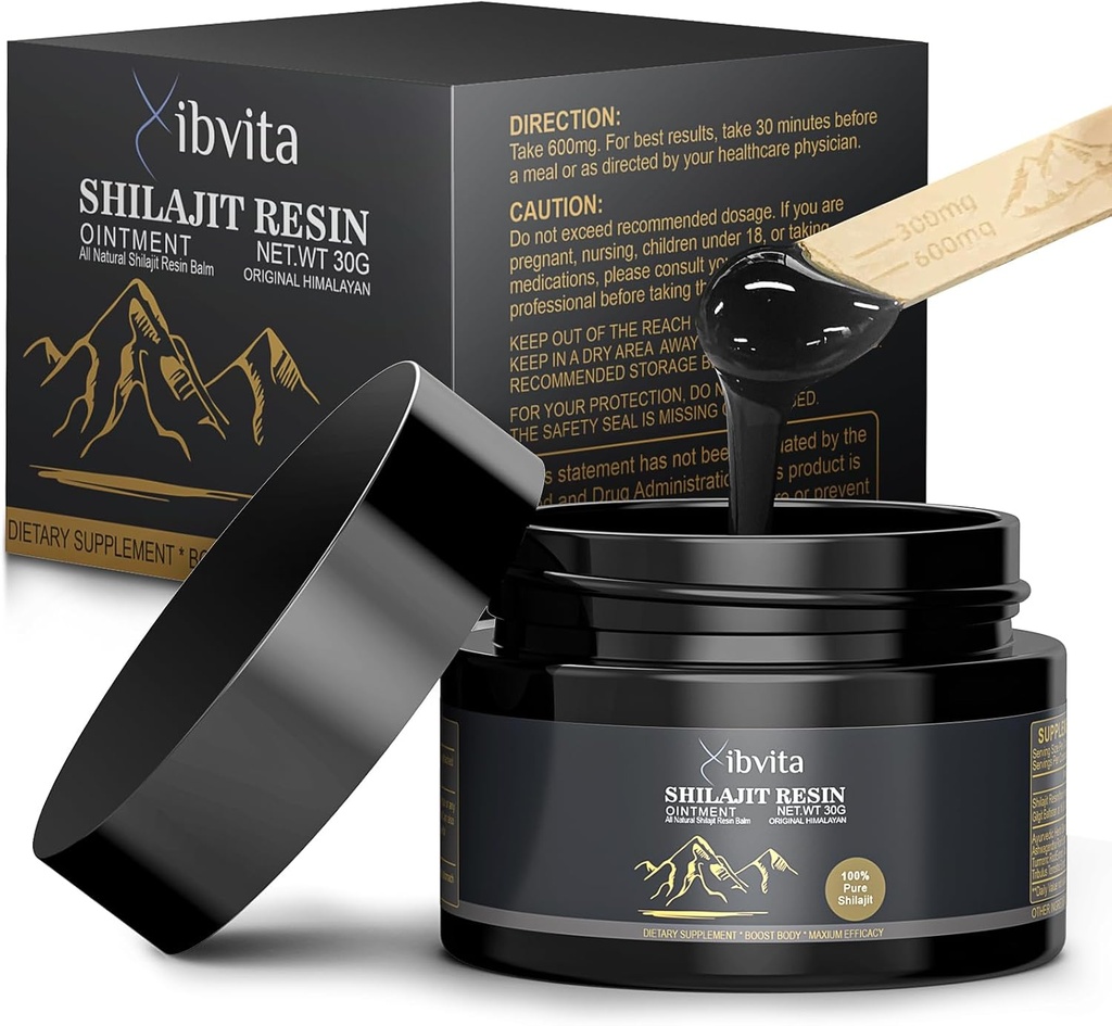 Pure Himalayan Organic Shilajit Resin - 600mg shilajit for Men and Women, Natural Himalayan Shilajit with Fulvic Acid & 85+ Trace Minerals Supplement for Energy Boost & Immune Support, 30 Grams