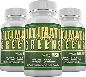 Καθημερινή υγεία, Ultimate Greens με MSM 1925 mg 540 κάψουλες Vegan Friendly No GMO Γλουτένη ή σόγια