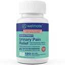 WELMATE Urinary Pain Relief, UTI Relief, Maximum Strength - Phenazopyridine HCl 99.5 mg, Fast Acting Urinary Tract Bladder Pain, Burning, Urgency, Discomfort for Men & Women (120 Tablets)