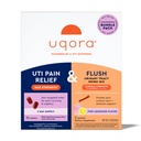 Uqora UTI Pain Maximum Relief & Flush Convenience Bundle - Maximum OTC Strength Phenazopyridine HCl & Urinary Tract Supplement Drink Mix - Pink Lemonade Flavor - 12 Tablets & 2 Drink Packets
