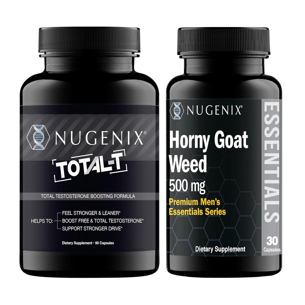 Nugenix Essentials Horny Goat Weed and Total-T Testosterone Booster for Men