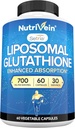 Nutrivein Premium Liposomal Glutathionone Supplement 700 mg - 60 Caps - Pure Μειωμένη Glutathione Setria - Master Antioxidant - Προστασία κυττάρων, καθαρισμός, συκώτι, εγκέφαλος, ζωτικότητα και άμυνα