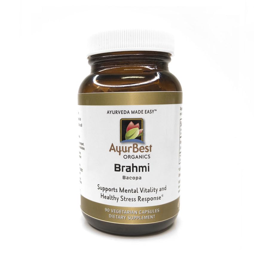 Brahmi Bacopa Herbal Supplements 400mg Capsules, USDA Organic, Kosher - 90 Count