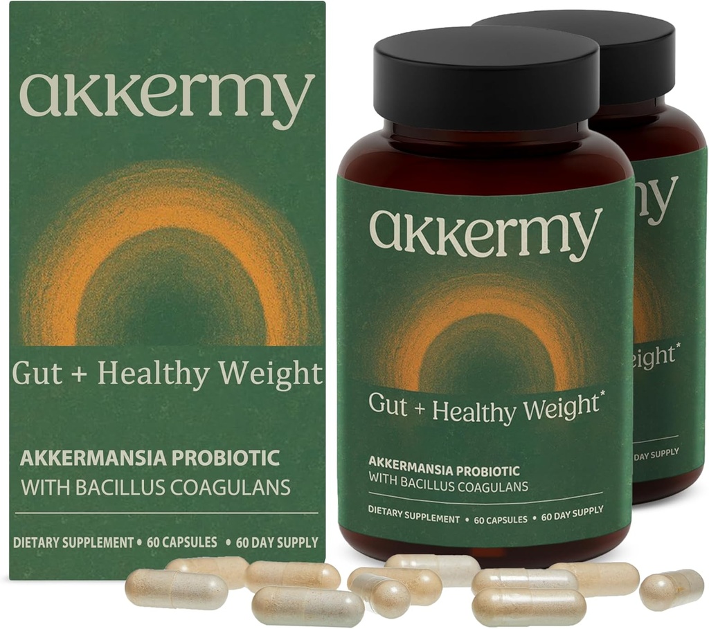 Akkermansia Probiotic for Appetite & Craving Control | Increases GLP-1 & Boosts Healthy Weight | 120 Day Supply | Made in USA | Bacillus Coagulans, B2, D3 & Chromium |SIBO Friendly, Vegan, Gluten Free