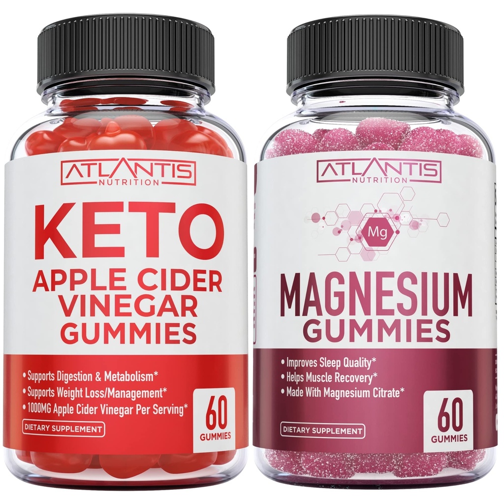 60 Keto Μηλίτης Μηλίτης Ξύδι Ξύδι Σύνθετη Απώλεια βάρους + 60 Γκάμιες Μαγνήσιο Formualted with 770 MG Μαγνήσιο Κιτρικό.