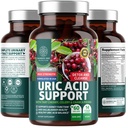 N1N Premium Uric Acid Support Supplement [14X Potent Herbs] All Natural Kidney and Uric Acid Cleanse with Tart Cherry, Milk Thistle, Cranberry, Celery, Chanca Piedra, 60 Veg Caps