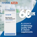 Major Bacitracin Αλοιφή ψευδάργυρου πρώτης βοήθησης αντιβιοτικό - Περιέχει 144 πακέτα δόσης μονάδων