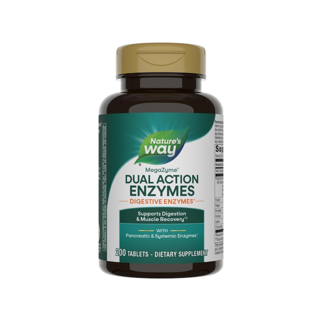 Nature's Way Mega- Zyme, Παγκρεατικά & Συστηματικά Ένζυμα*, Ανακουφίζει την περιστασιακή μυική οδύνη Λόγω υπερεξάσκησης και Άσκησης,* Digestive Support*, 200 Tablets (Packaging May Vary)