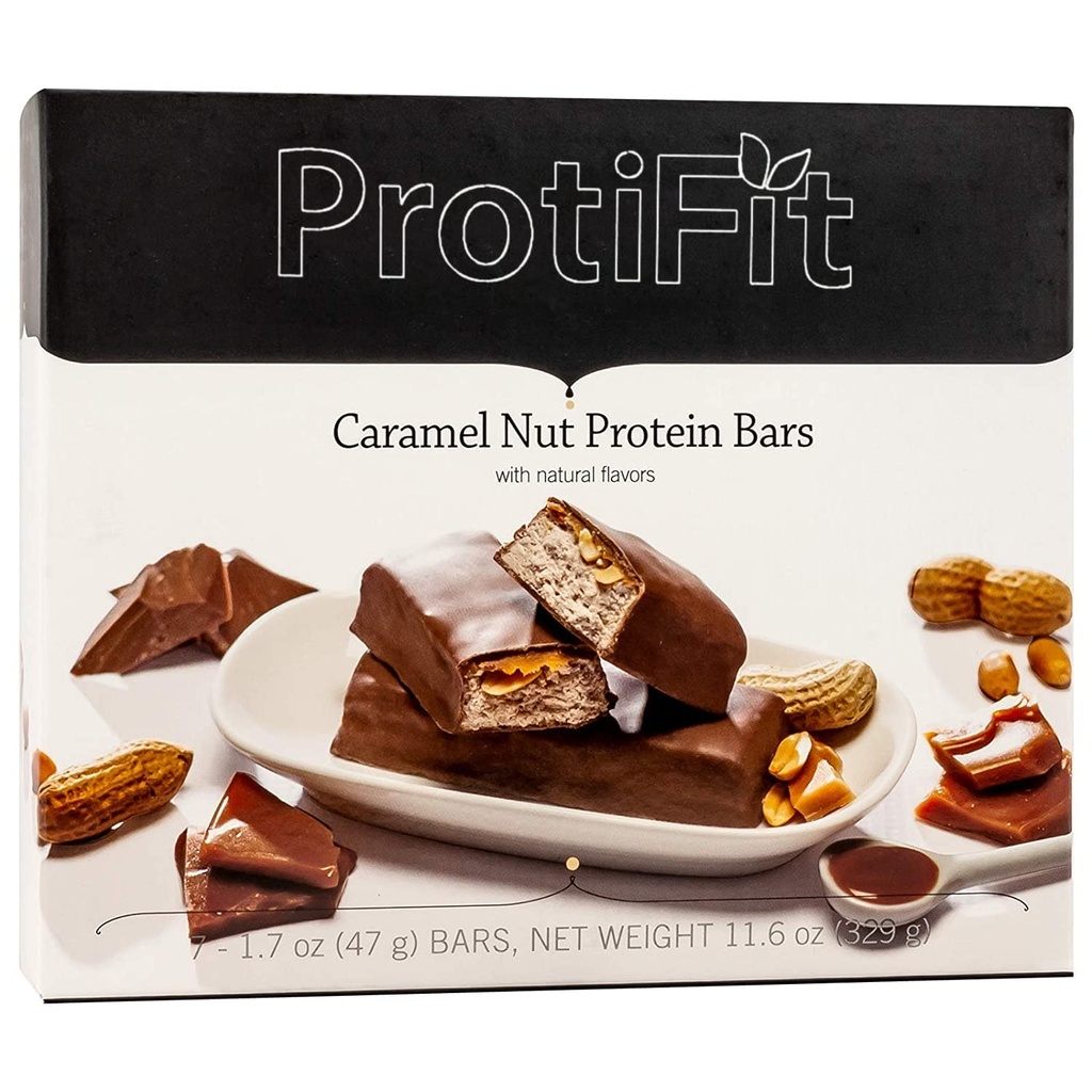 Proti Fit Protein Bar - Caramel Nut Protein Bar - 15g - Low Carb - Low Calories 170- Weight Loss Snack Bar for Healthy Diets, Hunger Control, Appetite Suppressant,7 Count (1.7 OZ NET Weight 11.6 OZ)