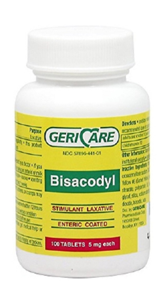 GeriCare - Laxative - Tablet - 1000 per Bottle - 5 mg Strength - Bisacodyl-MCK