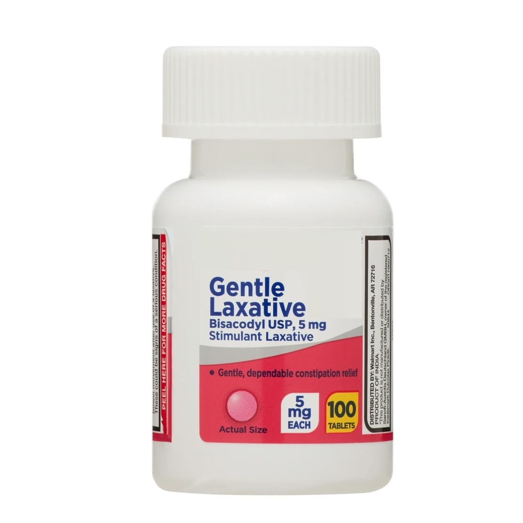 SEDLAV Gentle Laxative Tablets for Constipation, 100 Count, Bisacodyl 5 mg, Sticker