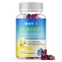 St John's Wort Gummies 600mg, 3 in 1 Βιολογικά φυτικά συμπληρώματα για ανακούφιση από το στρες, υποστήριξη νευρικού συστήματος, με Ashwagandha & Holy Basil Extract για ενήλικες & παιδιά, μη ΓΤΟ, Vegan, 60 ct.