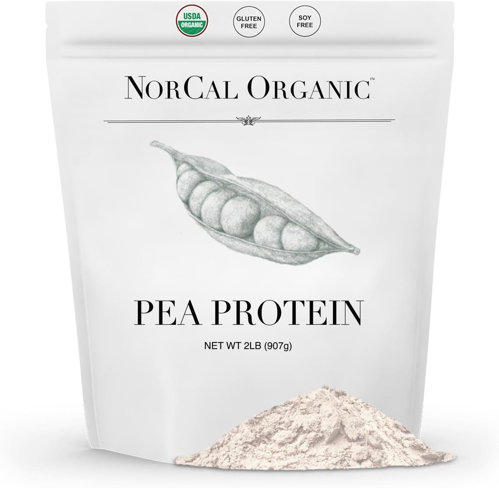 NorCal Organic - Premium Pea Protein Isolate - 100% Vegan και Organic - UNFLAVORED - 2 Λίρες (Pack of 1) - 35 Υπηρεσίες